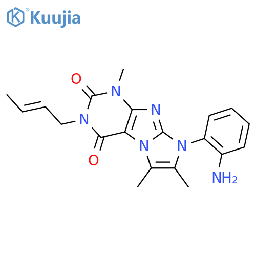 8-(2-aminophenyl)-3-(2E)-but-2-en-1-yl-1,6,7-trimethyl-1H,2H,3H,4H,8H-imidazo1,2-gpurine-2,4-dione structure