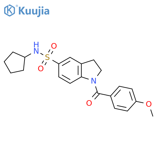 5-[(Cyclopentylamino)sulfonyl]indolinyl 4-methoxyphenyl ketone structure