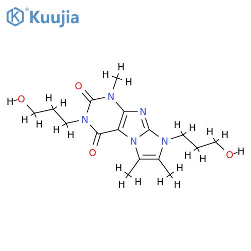 3,8-bis(3-hydroxypropyl)-1,6,7-trimethyl-1H,2H,3H,4H,8H-imidazo1,2-gpurine-2,4-dione structure