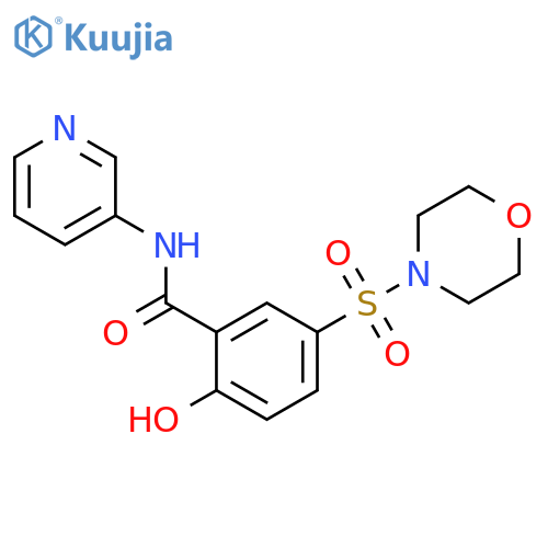 2-hydroxy-5-(morpholine-4-sulfonyl)-N-(pyridin-3-yl)benzamide structure