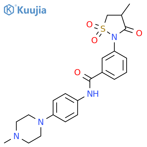 3-(4-methyl-1,1,3-trioxo-1lambda6,2-thiazolidin-2-yl)-N-4-(4-methylpiperazin-1-yl)phenylbenzamide structure