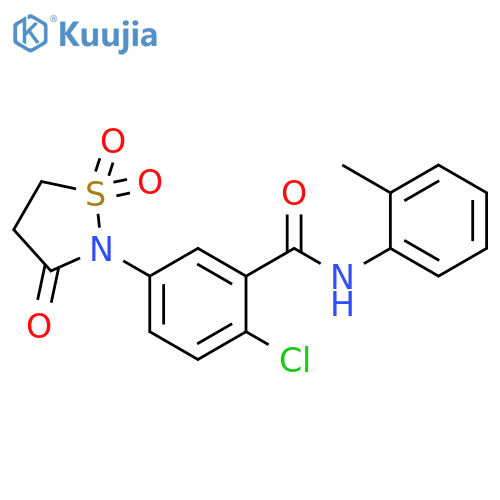 2-chloro-N-(2-methylphenyl)-5-(1,1,3-trioxo-1lambda6,2-thiazolidin-2-yl)benzamide structure