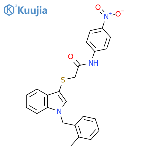 2-({1-(2-methylphenyl)methyl-1H-indol-3-yl}sulfanyl)-N-(4-nitrophenyl)acetamide structure