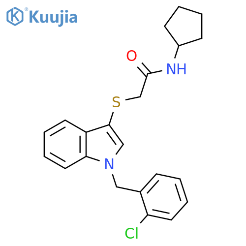2-({1-(2-chlorophenyl)methyl-1H-indol-3-yl}sulfanyl)-N-cyclopentylacetamide structure