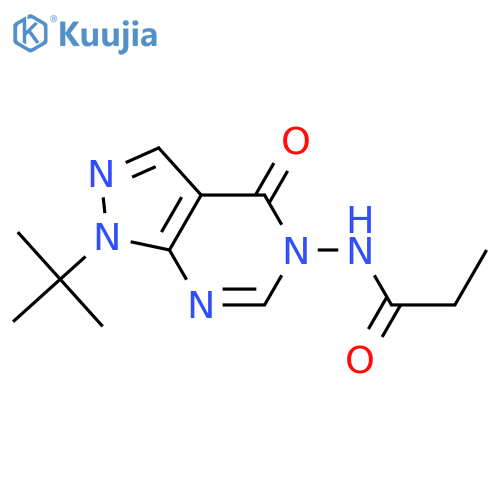 N-{1-tert-butyl-4-oxo-1H,4H,5H-pyrazolo3,4-dpyrimidin-5-yl}propanamide structure
