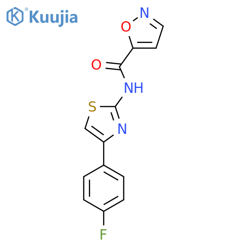 N-4-(4-fluorophenyl)-1,3-thiazol-2-yl-1,2-oxazole-5-carboxamide structure