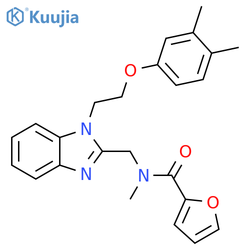 N-({1-2-(3,4-dimethylphenoxy)ethyl-1H-1,3-benzodiazol-2-yl}methyl)-N-methylfuran-2-carboxamide structure