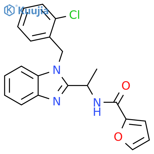 N-(1-{1-(2-chlorophenyl)methyl-1H-1,3-benzodiazol-2-yl}ethyl)furan-2-carboxamide structure