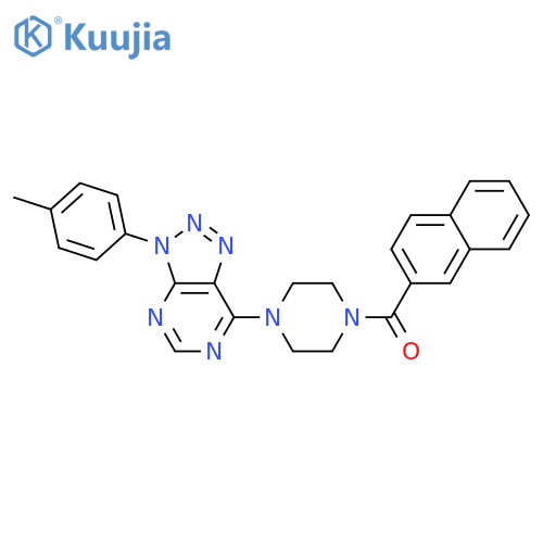 1-3-(4-methylphenyl)-3H-1,2,3triazolo4,5-dpyrimidin-7-yl-4-(naphthalene-2-carbonyl)piperazine structure