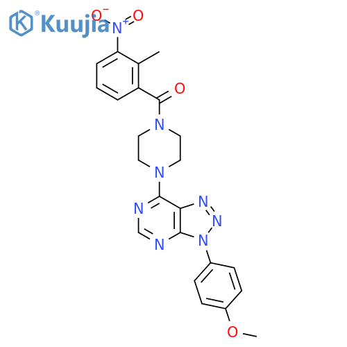 1-3-(4-methoxyphenyl)-3H-1,2,3triazolo4,5-dpyrimidin-7-yl-4-(2-methyl-3-nitrobenzoyl)piperazine structure