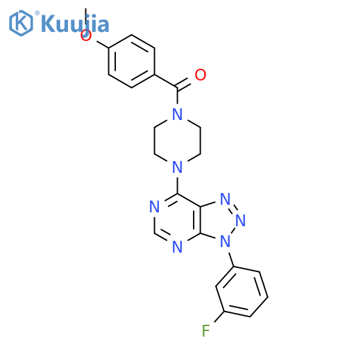 1-3-(3-fluorophenyl)-3H-1,2,3triazolo4,5-dpyrimidin-7-yl-4-(4-methoxybenzoyl)piperazine structure