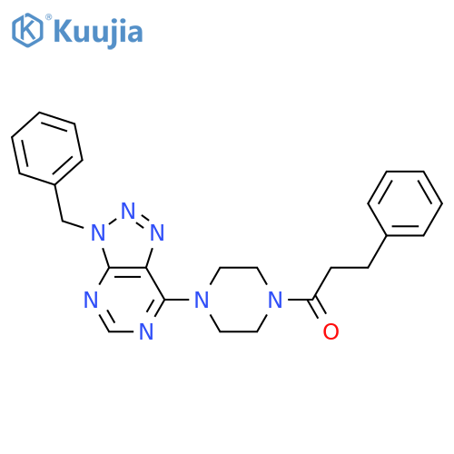 1-(4-{3-benzyl-3H-1,2,3triazolo4,5-dpyrimidin-7-yl}piperazin-1-yl)-3-phenylpropan-1-one structure