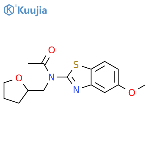 N-(5-methoxy-1,3-benzothiazol-2-yl)-N-(oxolan-2-yl)methylacetamide structure