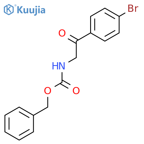 Carbamic acid, N-[2-(4-bromophenyl)-2-oxoethyl]-, phenylmethyl ester structure
