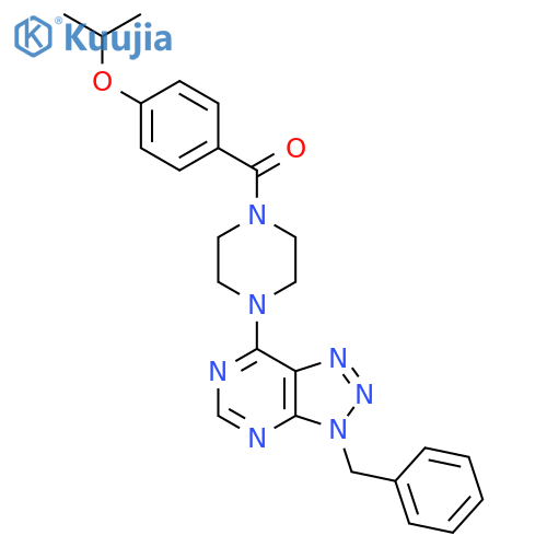 1-{3-benzyl-3H-1,2,3triazolo4,5-dpyrimidin-7-yl}-4-4-(propan-2-yloxy)benzoylpiperazine structure