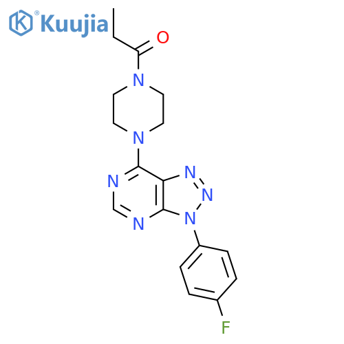 1-{4-3-(4-fluorophenyl)-3H-1,2,3triazolo4,5-dpyrimidin-7-ylpiperazin-1-yl}propan-1-one structure