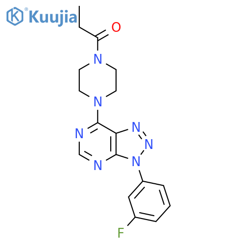 1-{4-3-(3-fluorophenyl)-3H-1,2,3triazolo4,5-dpyrimidin-7-ylpiperazin-1-yl}propan-1-one structure