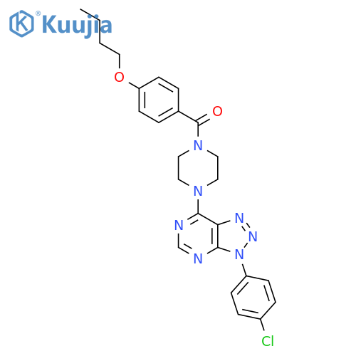 1-(4-butoxybenzoyl)-4-3-(4-chlorophenyl)-3H-1,2,3triazolo4,5-dpyrimidin-7-ylpiperazine structure