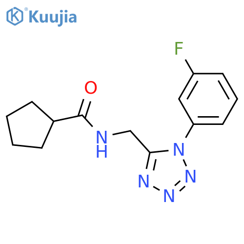 N-{1-(3-fluorophenyl)-1H-1,2,3,4-tetrazol-5-ylmethyl}cyclopentanecarboxamide structure