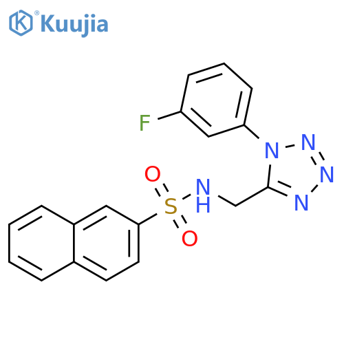 N-{1-(3-fluorophenyl)-1H-1,2,3,4-tetrazol-5-ylmethyl}naphthalene-2-sulfonamide structure