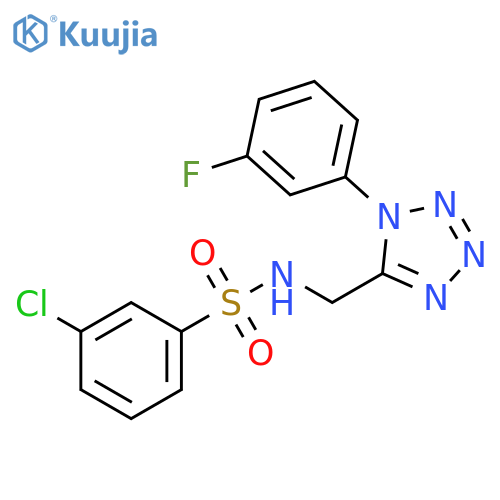 3-chloro-N-{1-(3-fluorophenyl)-1H-1,2,3,4-tetrazol-5-ylmethyl}benzene-1-sulfonamide structure