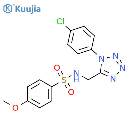 N-{1-(4-chlorophenyl)-1H-1,2,3,4-tetrazol-5-ylmethyl}-4-methoxybenzene-1-sulfonamide structure