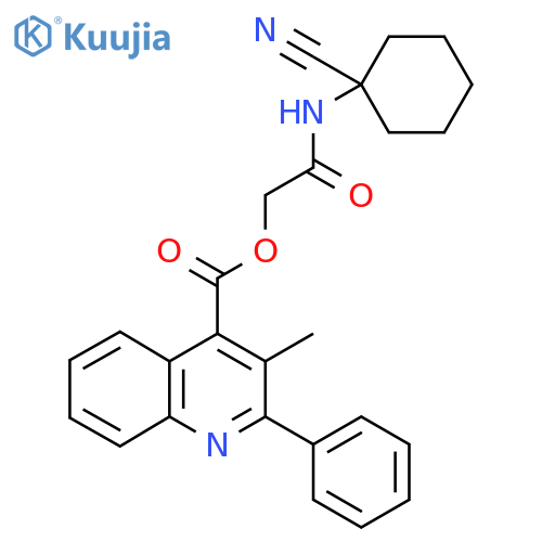 [(1-Cyanocyclohexyl)carbamoyl]methyl 3-methyl-2-phenylquinoline-4-carboxylate structure
