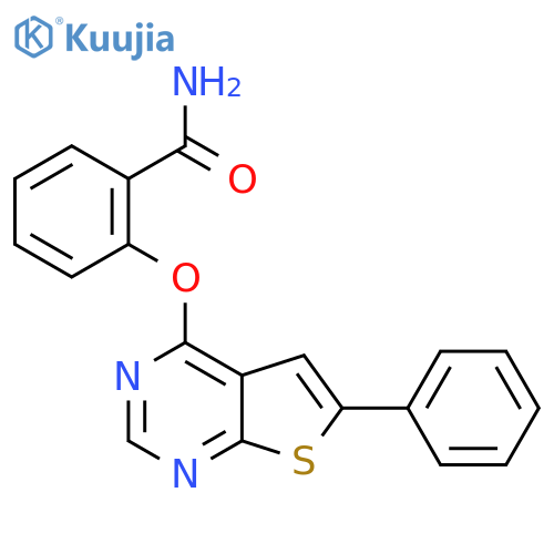 2-({6-Phenylthieno[2,3-d]pyrimidin-4-yl}oxy)benzamide structure