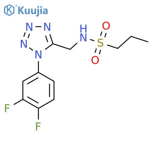 N-{1-(3,4-difluorophenyl)-1H-1,2,3,4-tetrazol-5-ylmethyl}propane-1-sulfonamide structure