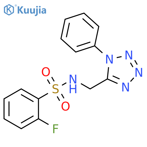 2-fluoro-N-(1-phenyl-1H-1,2,3,4-tetrazol-5-yl)methylbenzene-1-sulfonamide structure