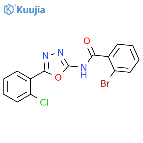 2-bromo-N-5-(2-chlorophenyl)-1,3,4-oxadiazol-2-ylbenzamide structure