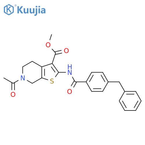 methyl 6-acetyl-2-(4-benzylbenzamido)-4H,5H,6H,7H-thieno2,3-cpyridine-3-carboxylate structure