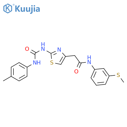 2-(2-{(4-methylphenyl)carbamoylamino}-1,3-thiazol-4-yl)-N-3-(methylsulfanyl)phenylacetamide structure