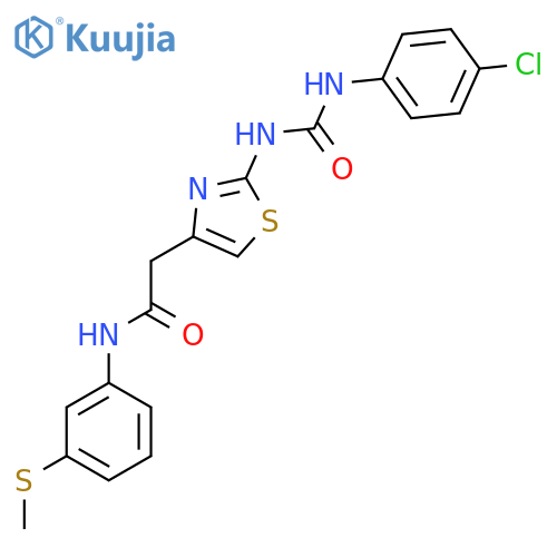 2-(2-{(4-chlorophenyl)carbamoylamino}-1,3-thiazol-4-yl)-N-3-(methylsulfanyl)phenylacetamide structure