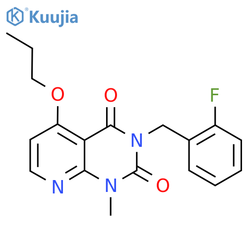 3-(2-fluorophenyl)methyl-1-methyl-5-propoxy-1H,2H,3H,4H-pyrido2,3-dpyrimidine-2,4-dione structure