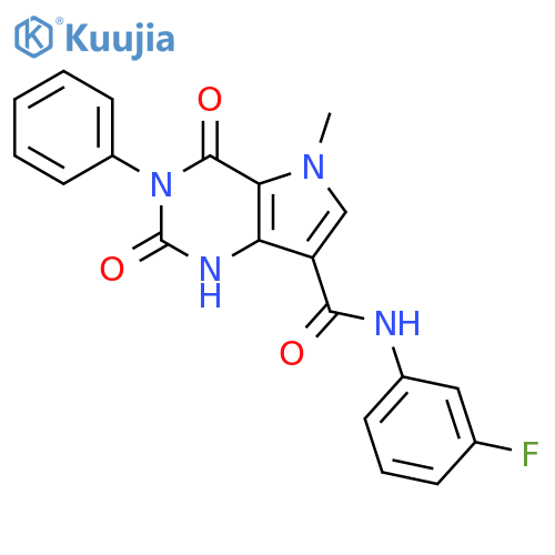 N-(3-fluorophenyl)-5-methyl-2,4-dioxo-3-phenyl-1H,2H,3H,4H,5H-pyrrolo3,2-dpyrimidine-7-carboxamide structure