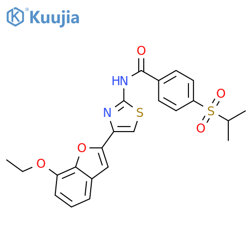 N-4-(7-ethoxy-1-benzofuran-2-yl)-1,3-thiazol-2-yl-4-(propane-2-sulfonyl)benzamide structure