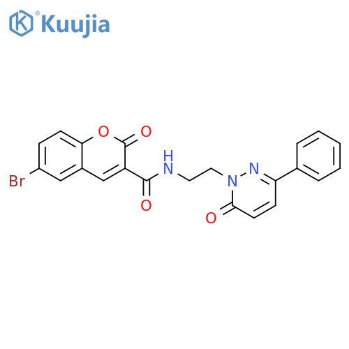 6-bromo-2-oxo-N-2-(6-oxo-3-phenyl-1,6-dihydropyridazin-1-yl)ethyl-2H-chromene-3-carboxamide structure