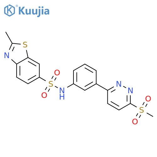 N-3-(6-methanesulfonylpyridazin-3-yl)phenyl-2-methyl-1,3-benzothiazole-6-sulfonamide structure