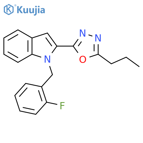1-(2-fluorophenyl)methyl-2-(5-propyl-1,3,4-oxadiazol-2-yl)-1H-indole structure