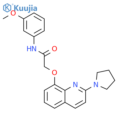 N-(3-methoxyphenyl)-2-{2-(pyrrolidin-1-yl)quinolin-8-yloxy}acetamide structure