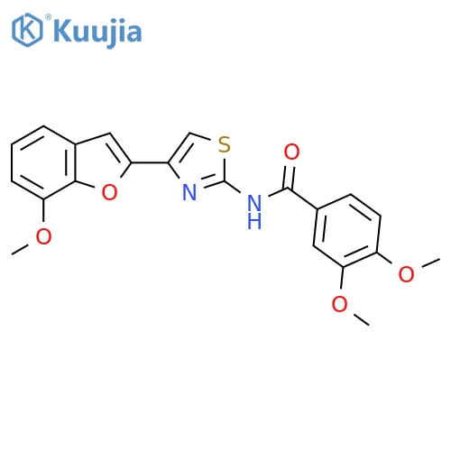 3,4-dimethoxy-N-4-(7-methoxy-1-benzofuran-2-yl)-1,3-thiazol-2-ylbenzamide structure