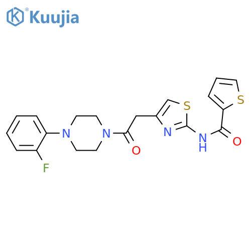 N-(4-{2-4-(2-fluorophenyl)piperazin-1-yl-2-oxoethyl}-1,3-thiazol-2-yl)thiophene-2-carboxamide structure