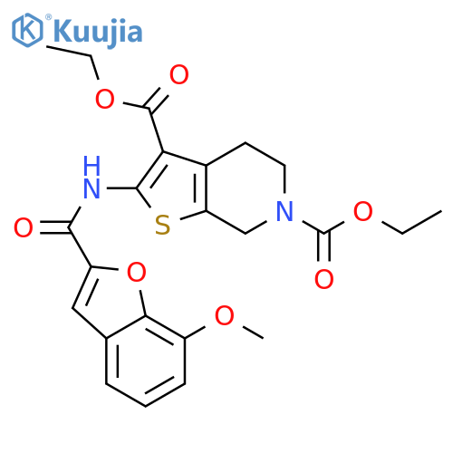 3,6-diethyl 2-(7-methoxy-1-benzofuran-2-amido)-4H,5H,6H,7H-thieno2,3-cpyridine-3,6-dicarboxylate structure