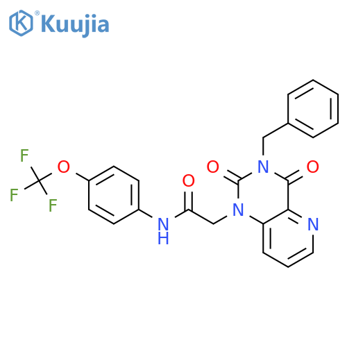 2-{3-benzyl-2,4-dioxo-1H,2H,3H,4H-pyrido3,2-dpyrimidin-1-yl}-N-4-(trifluoromethoxy)phenylacetamide structure