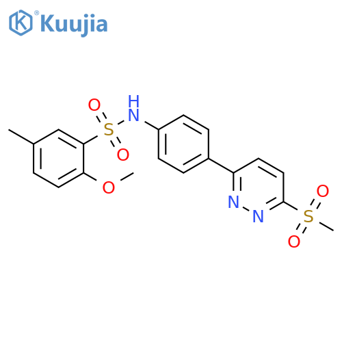 N-4-(6-methanesulfonylpyridazin-3-yl)phenyl-2-methoxy-5-methylbenzene-1-sulfonamide structure