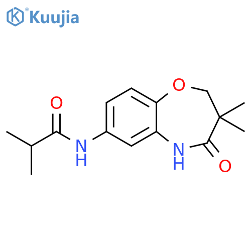 N-(3,3-dimethyl-4-oxo-2,3,4,5-tetrahydro-1,5-benzoxazepin-7-yl)-2-methylpropanamide structure