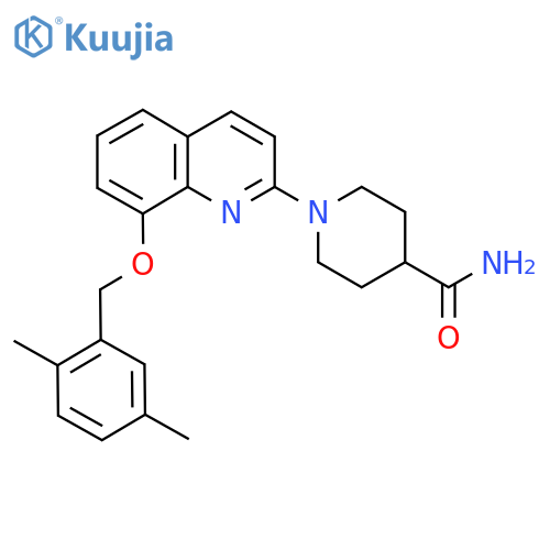 1-{8-(2,5-dimethylphenyl)methoxyquinolin-2-yl}piperidine-4-carboxamide structure