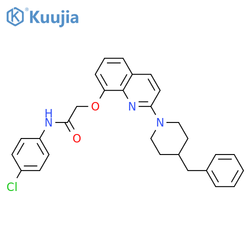 2-{2-(4-benzylpiperidin-1-yl)quinolin-8-yloxy}-N-(4-chlorophenyl)acetamide structure