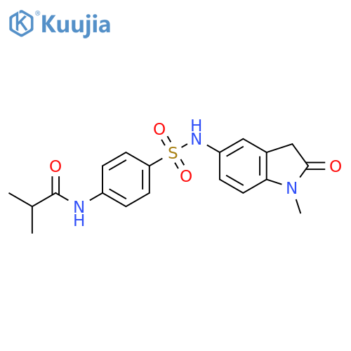 2-methyl-N-{4-(1-methyl-2-oxo-2,3-dihydro-1H-indol-5-yl)sulfamoylphenyl}propanamide structure